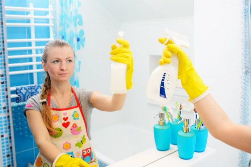 Technician preparing carpet cleaning equipment before a service appointment