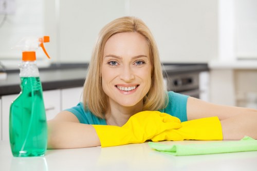 Local office cleaning team working in a modern Kentishtown workplace