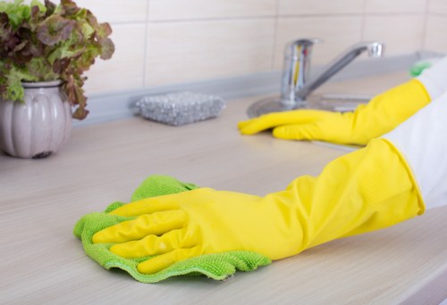 Office cleaners in Kentishtown maintaining a tidy workspace